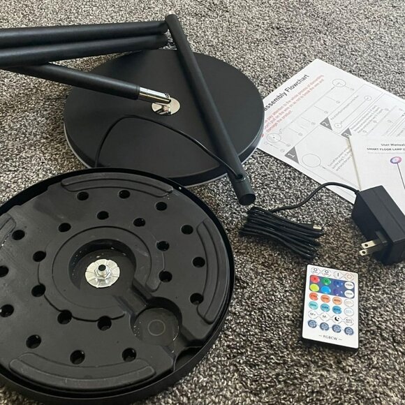 Modern Floor Lamp, WiFi Remote Modern Tall Standing Light, 2000LM (Black) - Picture 3 of 13